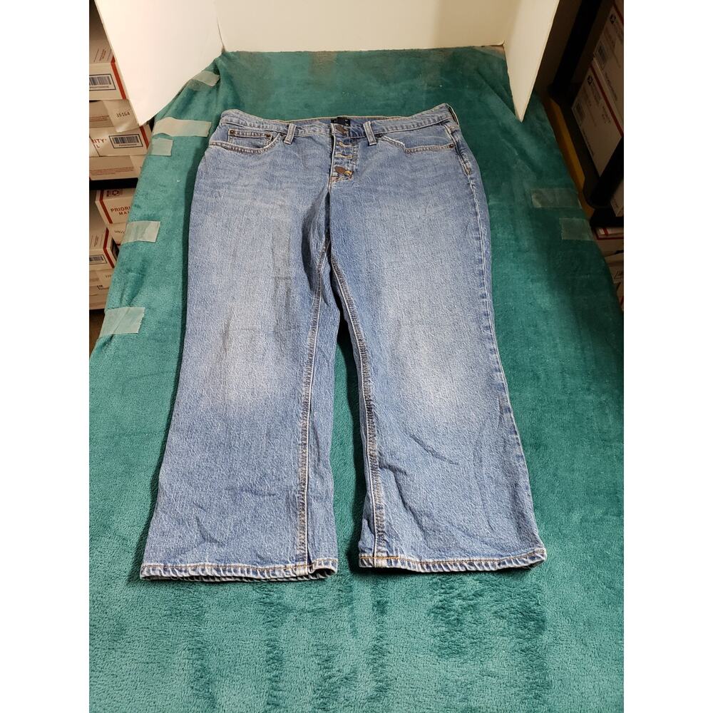 J.Crew Jeans Size 31 Petite Womens Blue Denim Pants Stretch Mid Rise Flare Crop